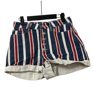 BDG STRIPED MOM FIT DENIM SHORTS